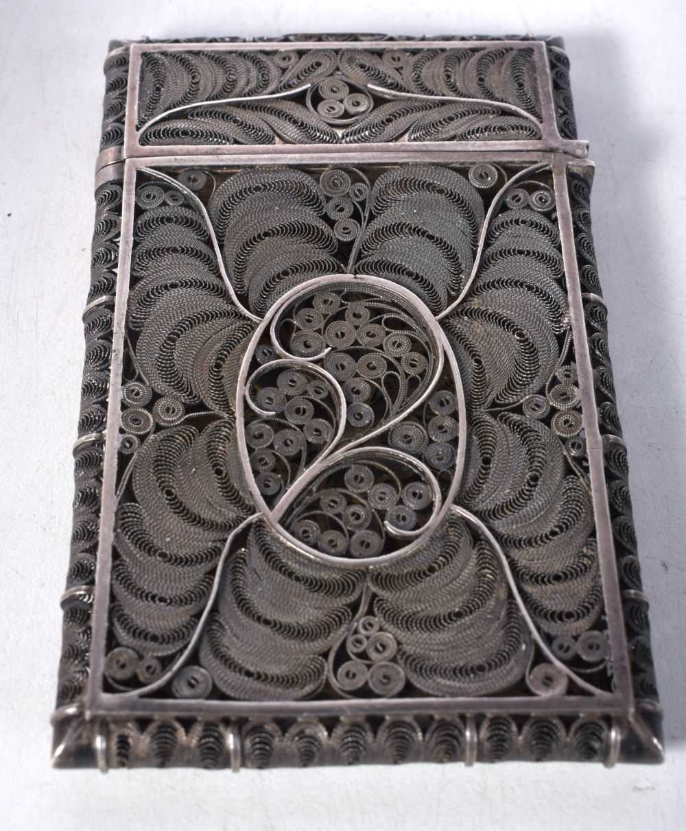 A Filigree Silver Card Case. 9.8 cm x 6.1cm x 1cm, weight 56.8g - Image 2 of 7