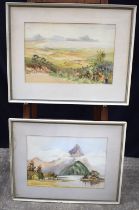 Dorothy Mays (20th Century New Zealand) two framed watercolours of Coastal scenes in New Zealand