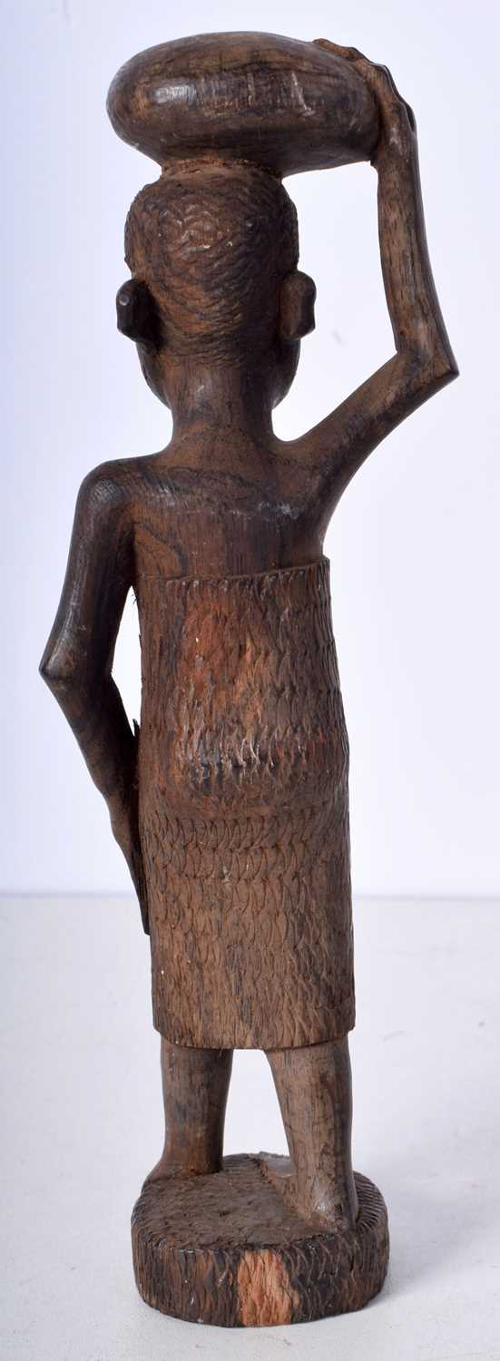 An African Makonde Carved Ebony "Tree of Life " sculpture together with a smaller Tribal carving - Image 8 of 16