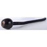 An Ebony Knobkerrie club with a carved handle grip 53 cm.