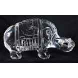 A LATE 19TH CENTURY CHINESE CARVED ROCK CRYSTAL FIGURE OF AN ELEPHANT Late Qing. 10 cm x 8 cm.