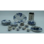 19th Century Swansea Blue and White part Dolls Toy Dinner Service together with a 20th Century Dolls