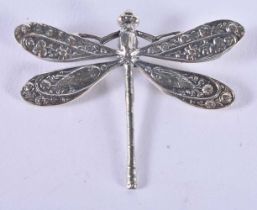 A Silver Dragonfly Brooch. Stamped Sterling, 5 cm x 3.8 cm, weight 7.4g