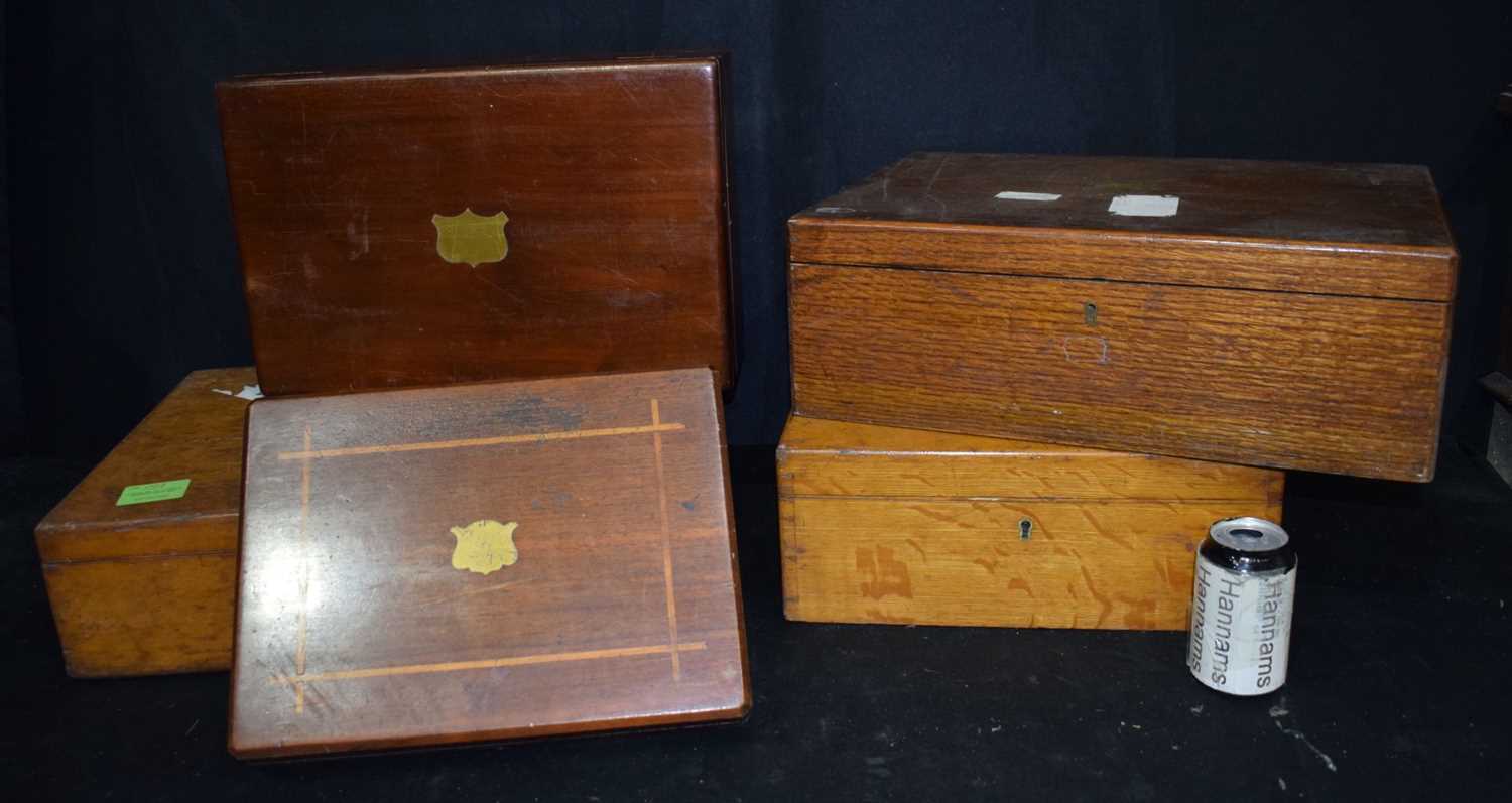 A collection of antique wooden cutlery boxes largest 14 x 50 x 37 cm. - Image 2 of 14