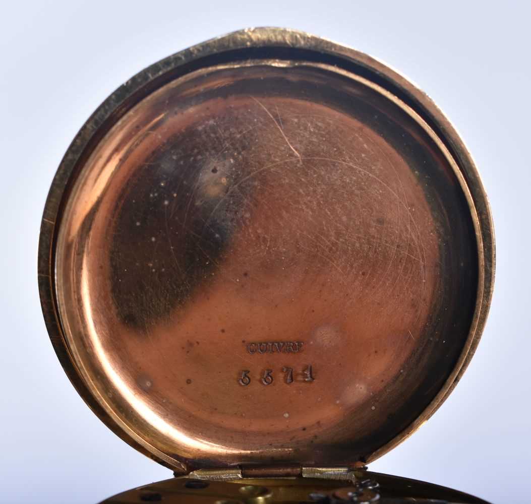 An 18 Carat Gold Cased Open Face Pocket Watch. Stamped 18K, Dial 3.6 cm, weight 39.6g, running - Image 4 of 4