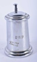 A DUNHILL CHROME TANKARD TABLE LIGHTER. 9 cm x 5 cm.