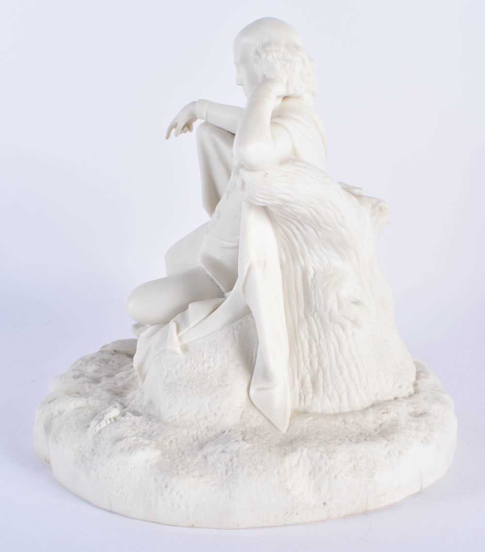 A 19TH CENTURY KERR & BINNS WORCESTER PARIAN WARE FIGURE OF A SEATED MALE modelled upon a - Image 3 of 7