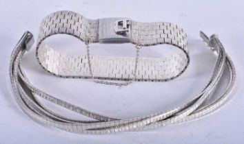 Two Silver Bracelets. Stamped 925, Largest 19 cm x 1cm, total weight 75g (2)