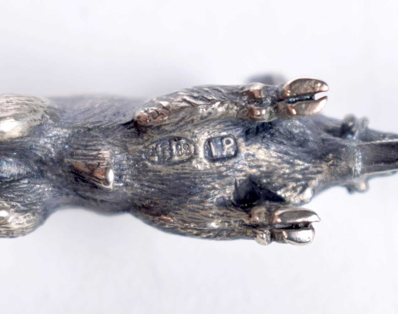 A Russian Silver Pig and Arrow Brooch set with Diamonds in a fitted leather case. Russian Marks. 7.3 - Image 4 of 4