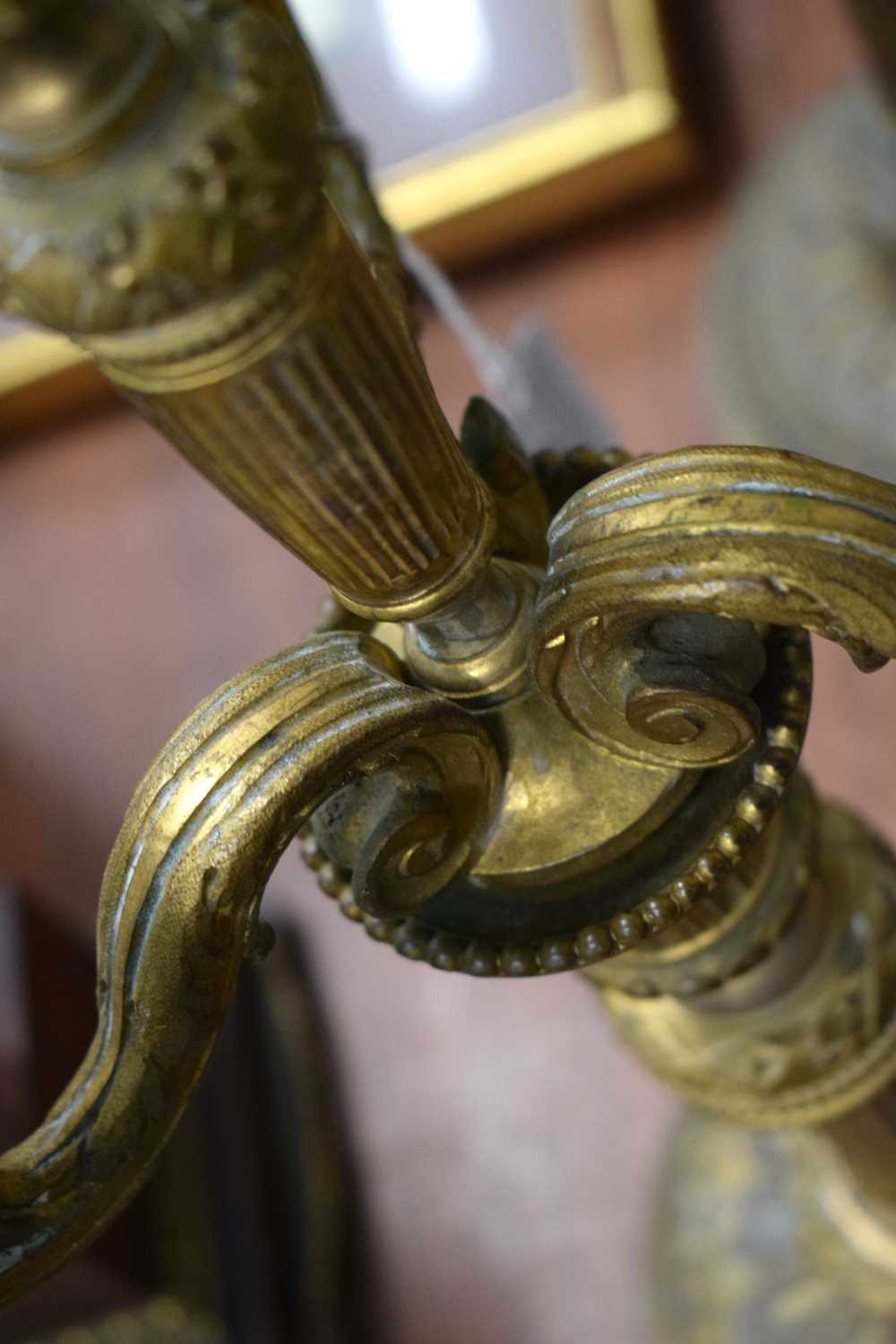 A LARGE PAIR OF 19TH CENTURY FRENCH BRONZE TRIPLE BRANCH CANDELABRA formed with scrolling arms. 45cm - Image 13 of 21