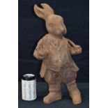 A cast Iron Beatrix potter Rabbit figure 43 cm.