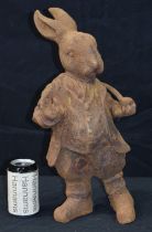 A cast Iron Beatrix potter Rabbit figure 43 cm.