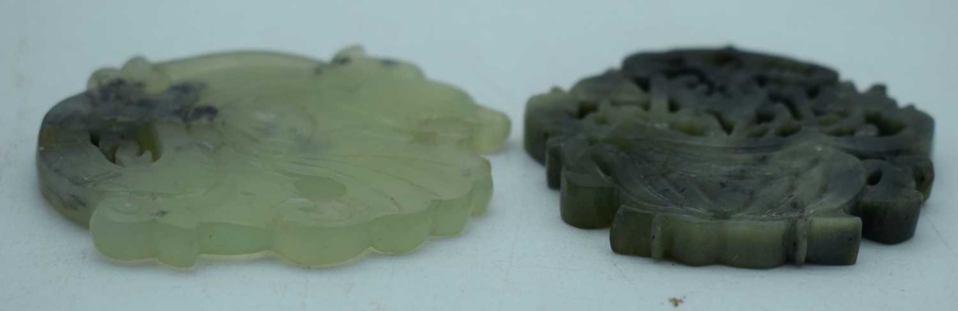 TWO CHINESE JADE PLAQUES. 73 grams. 6.75 cm x 6 cm. (2) - Image 3 of 3