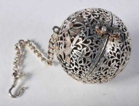 Hanging Incense Burner Ball with Chain. 5.8 cm diameter. weight 121.7g