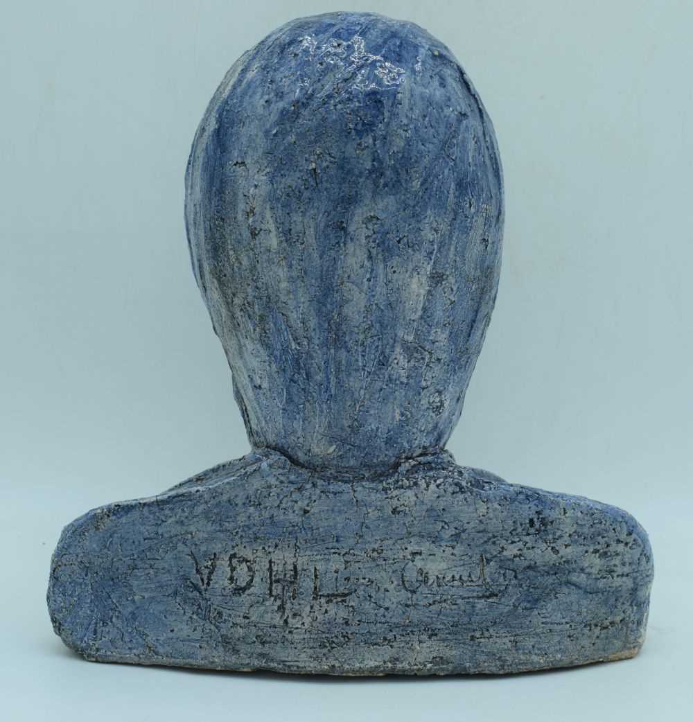 A large glazed pottery head apparently young Paul McCartney initialled VDHL and signed - Image 4 of 10