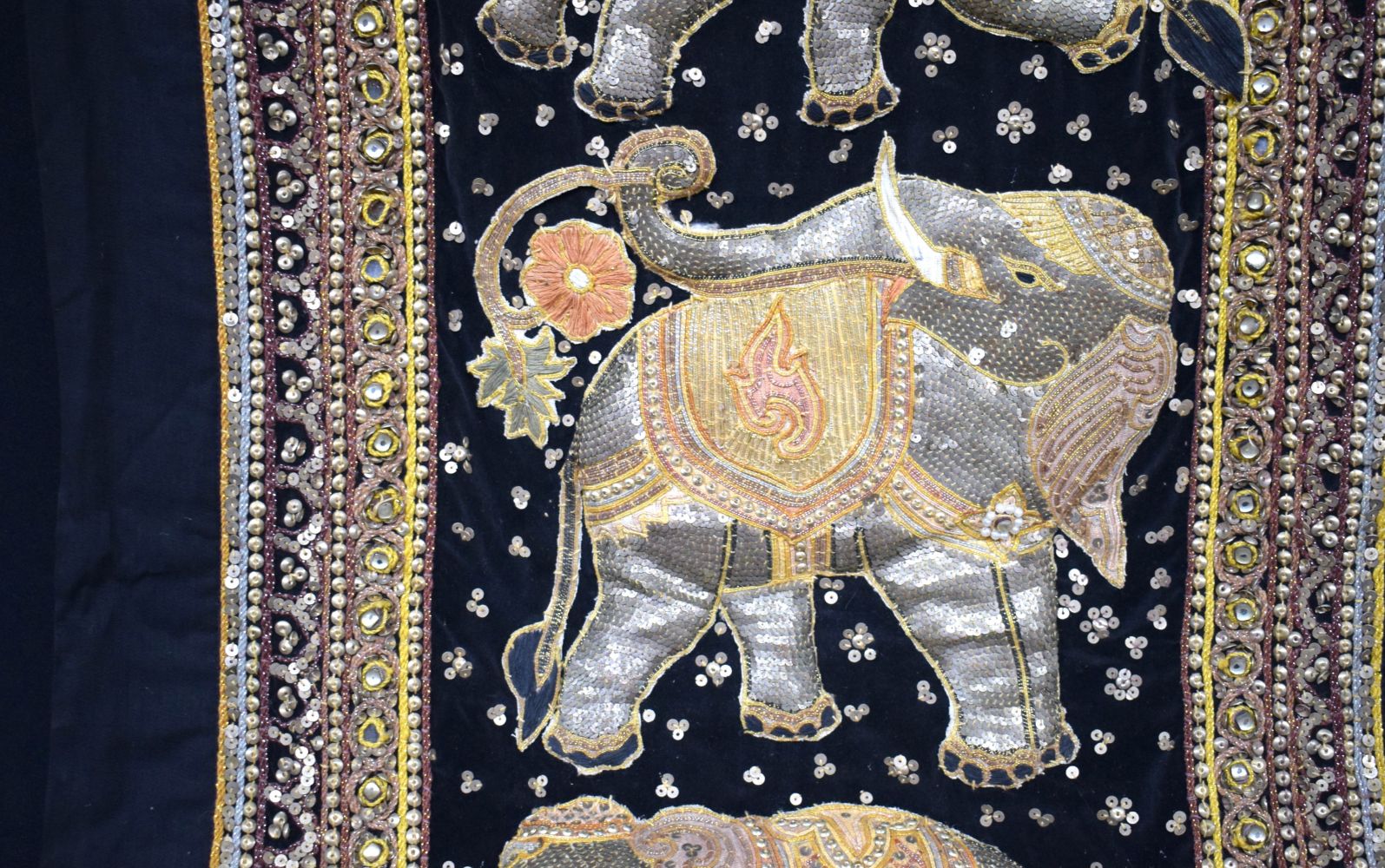 An Embroidered South East Asian Elephant wall hanging 104 x 60 cm. - Image 9 of 12