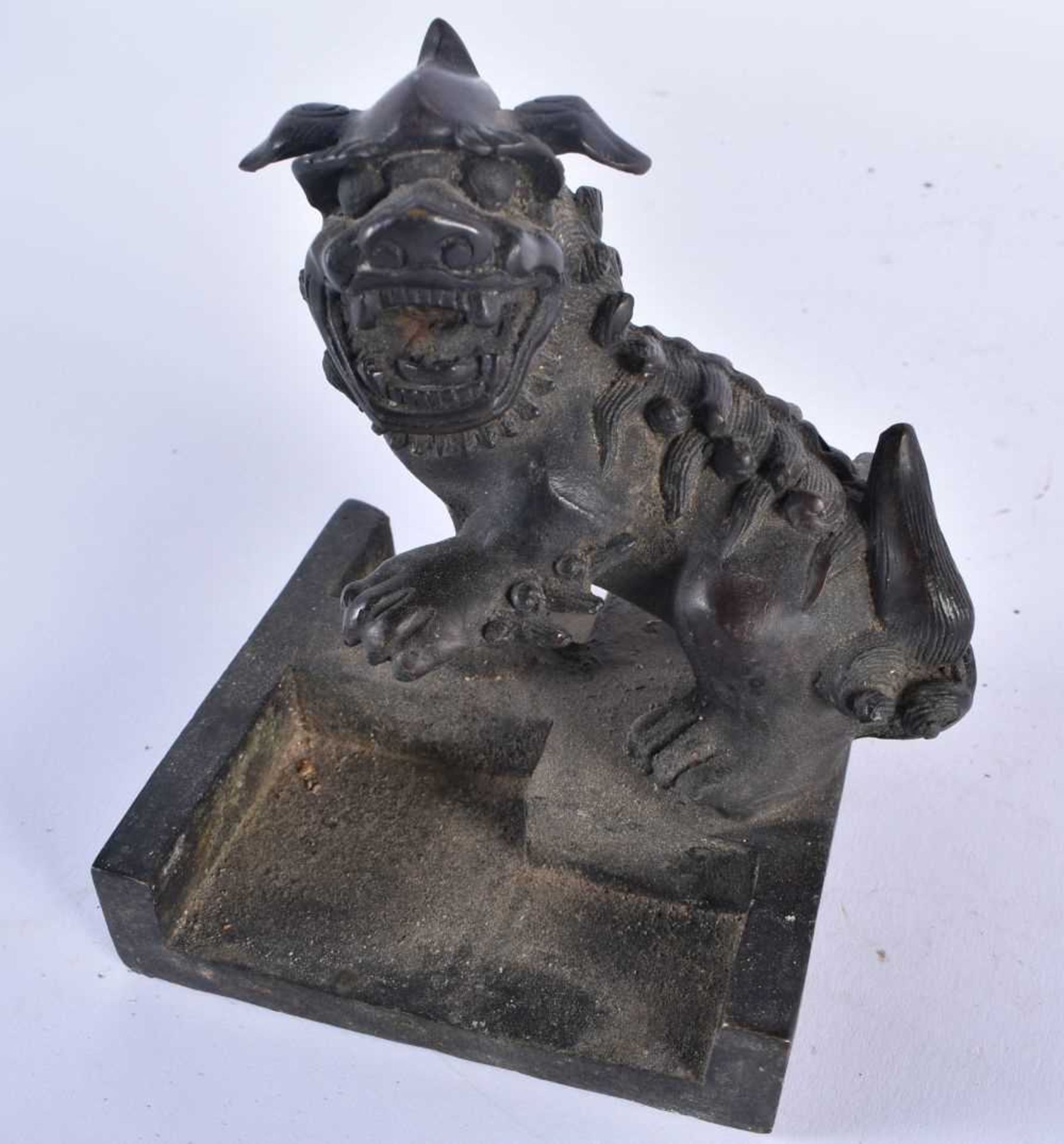 A CHINESE BRONZE BUDDHISTIC LION SEAL SET 20th Century. 13 cm x 9 cm. - Image 6 of 8