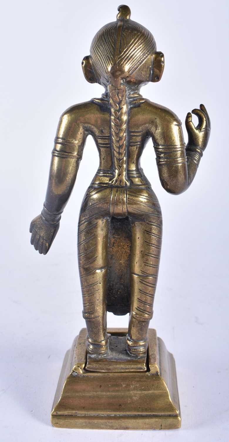 AN 18TH/19TH CENTURY INDIAN BRONZE FIGURE OF A HINDU DEITY. 19 cm high. - Image 7 of 8
