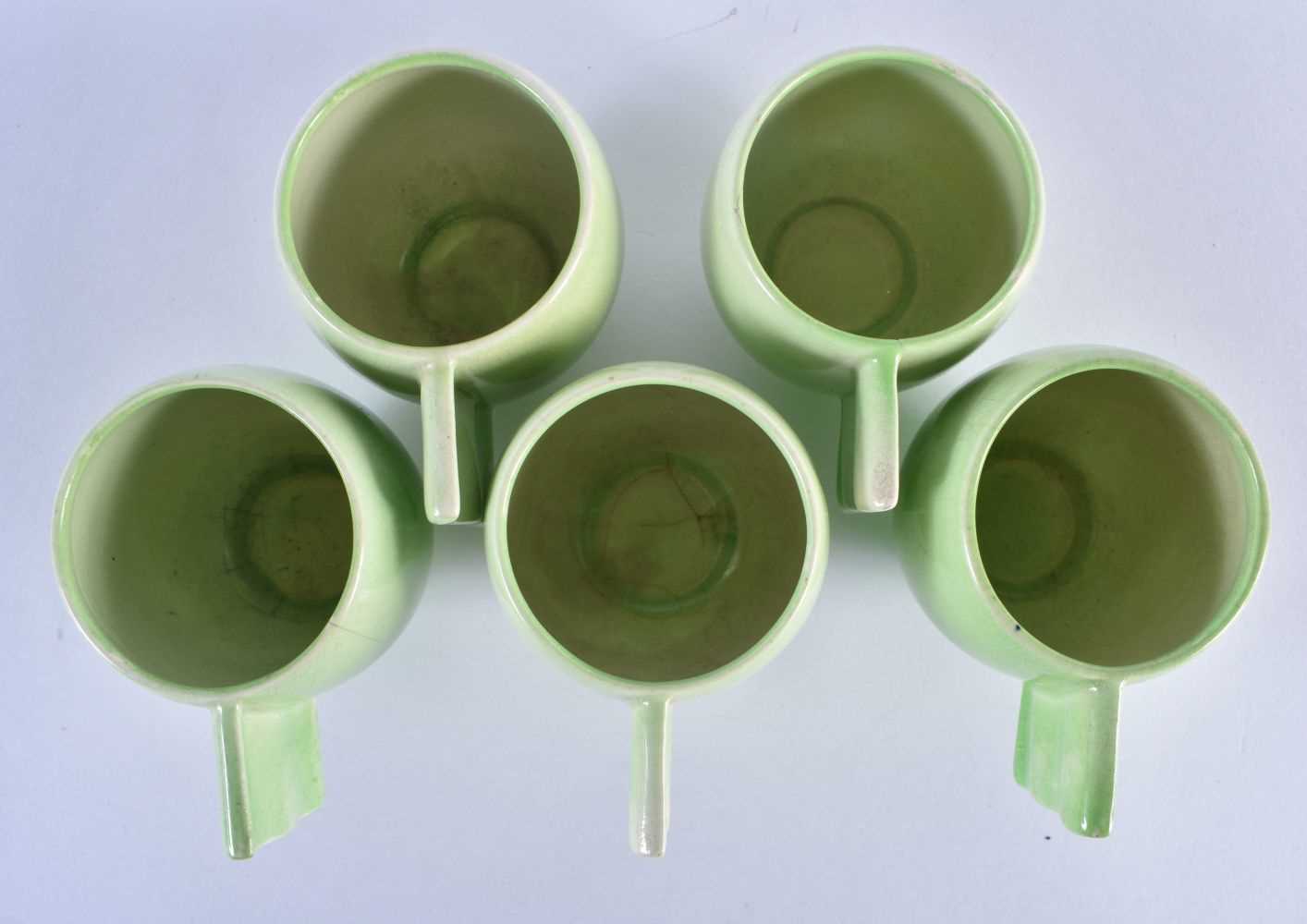 A SET OF FIVE APPLE GREEN CARLTON WARE CUPS AND SAUCERS. (10) - Image 5 of 6