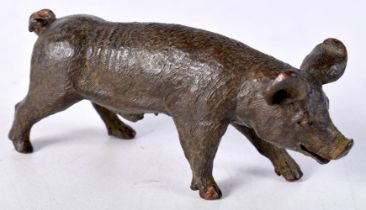 A Japanese bronze Pig 4 x 8 cm