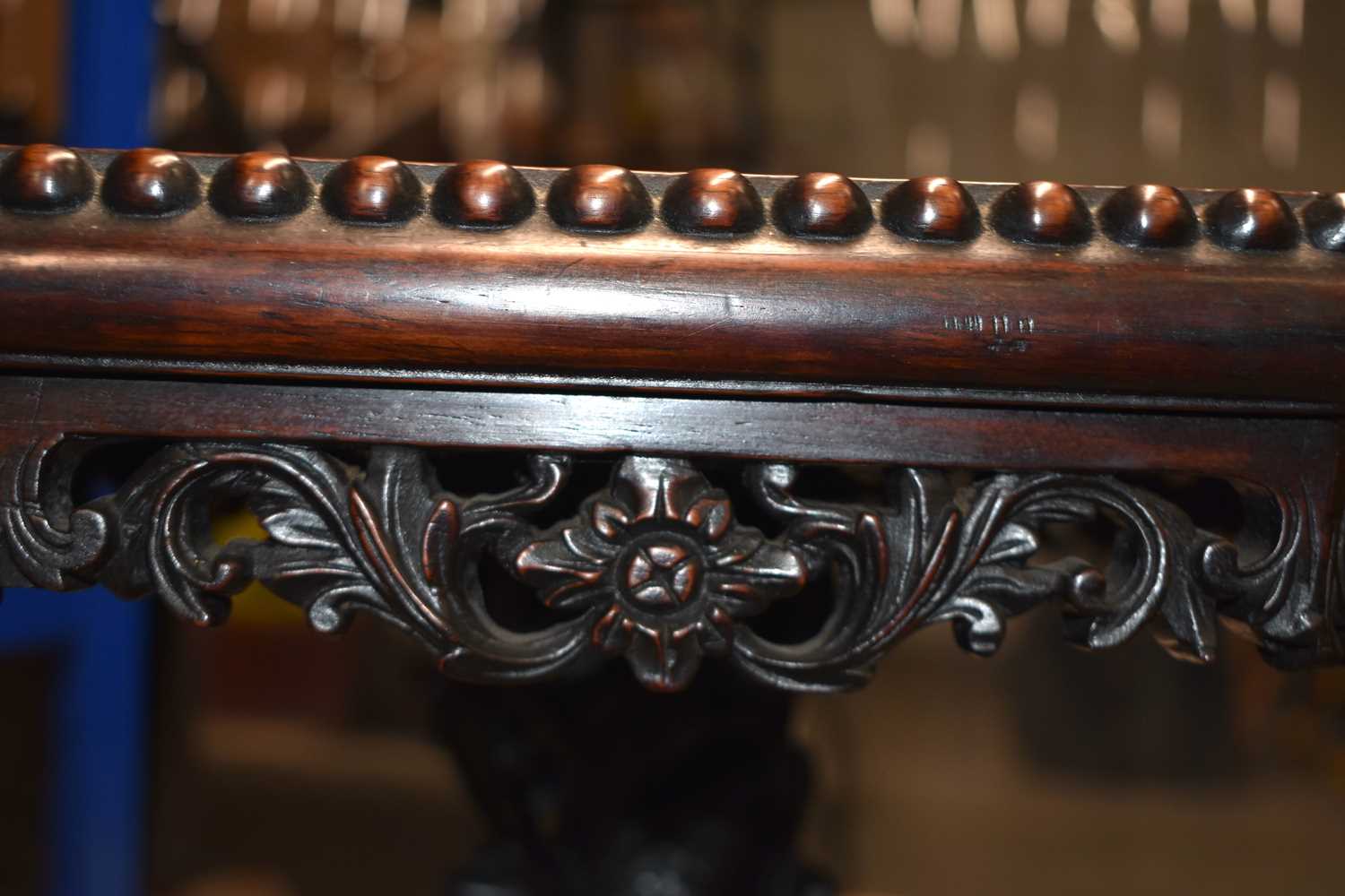 A 19TH CENTURY CHINESE FAMILLE ROSE HARDWOOD INSET DRAGON TABLE. 80 cm x 55 cm. - Image 10 of 23