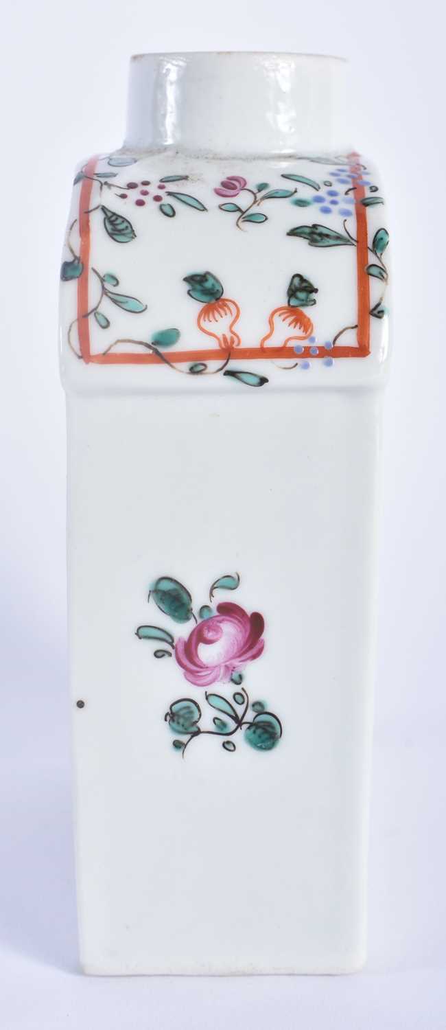 AN 18TH CENTURY CHINESE EXPORT FAMILLE ROSE PORCELAIN TEA CADDY Qianlong. 12 cm x 8 cm. - Image 2 of 5