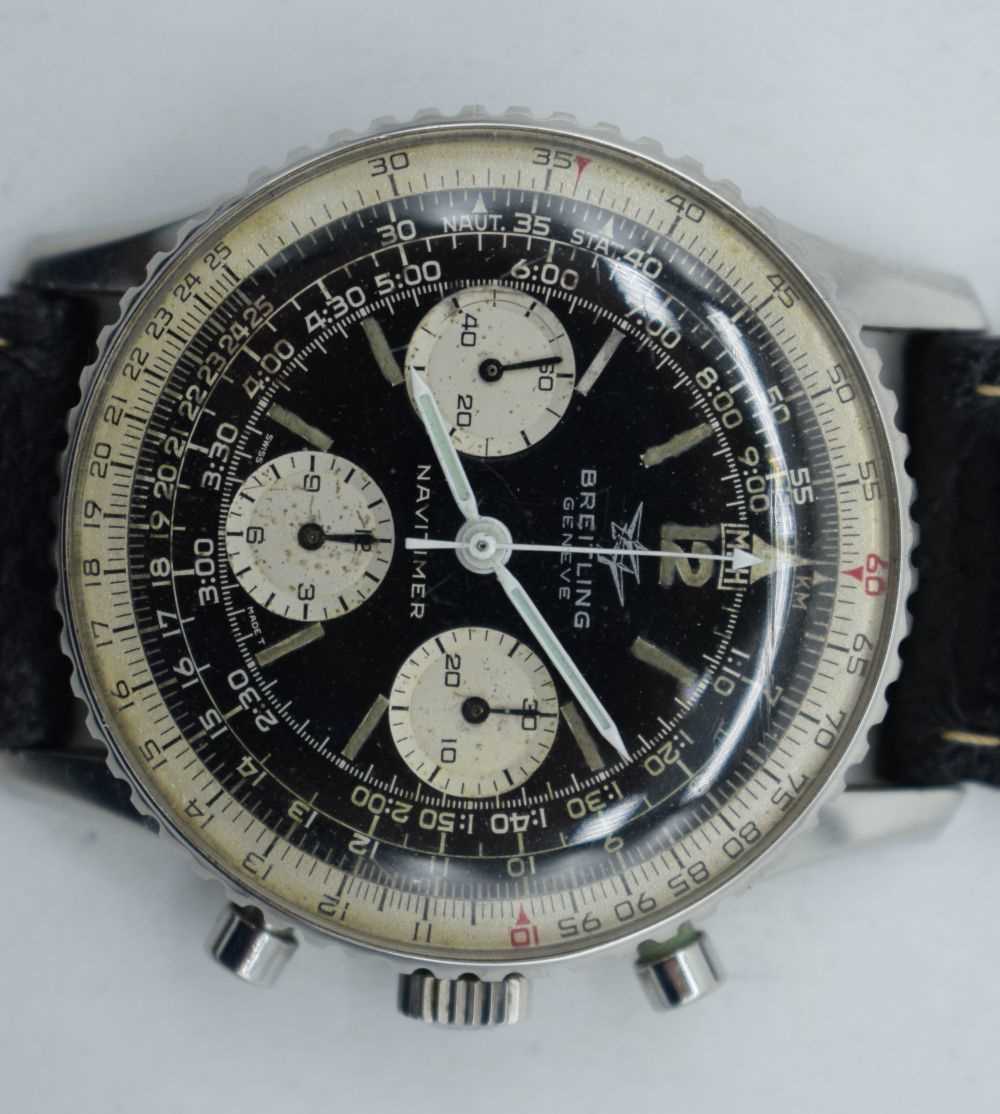 AN EARLY 1960S BREITLING CHRONOGRAPH NAVITIMER WRISTWATCH. 4.25cm wide inc crown. - Image 2 of 4