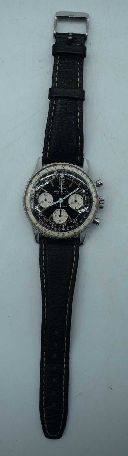 AN EARLY 1960S BREITLING CHRONOGRAPH NAVITIMER WRISTWATCH. 4.25cm wide inc crown.