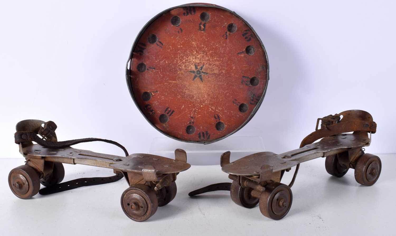 A pair of Vintage Roller skates together with an antique German game 27 cm (2). - Image 2 of 8