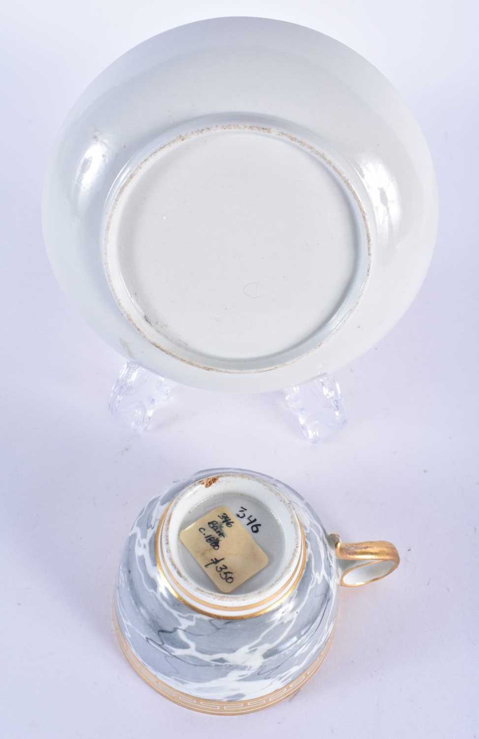 Early 19th century Flight Barr and Barr Worcester cup and saucer painted with a marble ground - Image 3 of 5