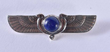 An Art Deco Style Brooch with a Lapis Cabochon. 5 cm x 1.5 cm, weight 8.8g