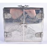 A LOVELY LATE 19TH/20TH CENTURY JAPANESE MEIJI PERIOD SILVER KODANSU JEWELLERY BOX engraved with
