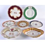 ASSORTED 18TH/19TH CENTURY BARR FLIGHT BARR & CHAMBERLAIN WORCESTER ARMORIAL WARES in various