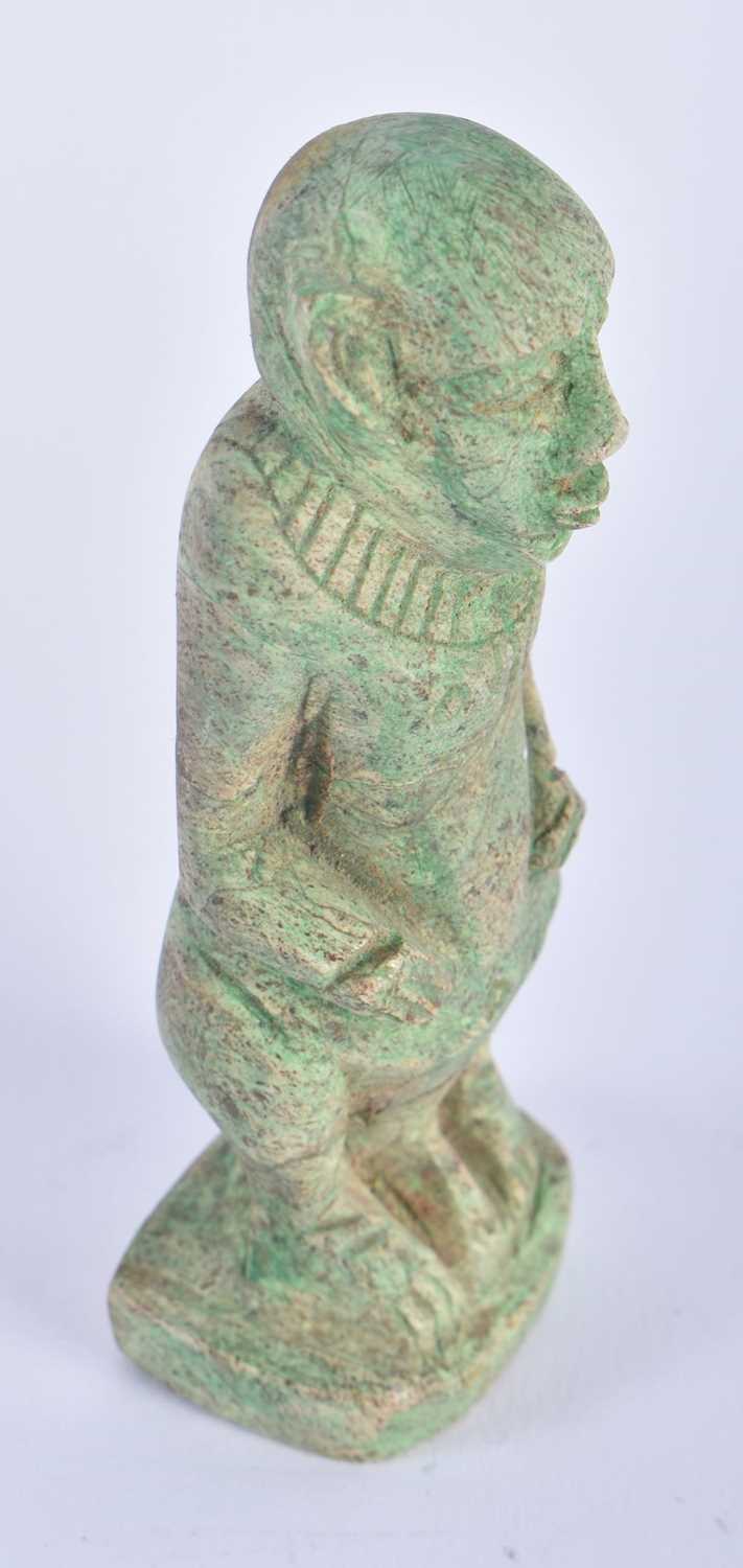 AN ANCIENT EGYPTIAN STYLE STATUE OF THE GOD DWARF PATALKOS. Possibly 664-332 BC. 10 cm high. - Image 4 of 4