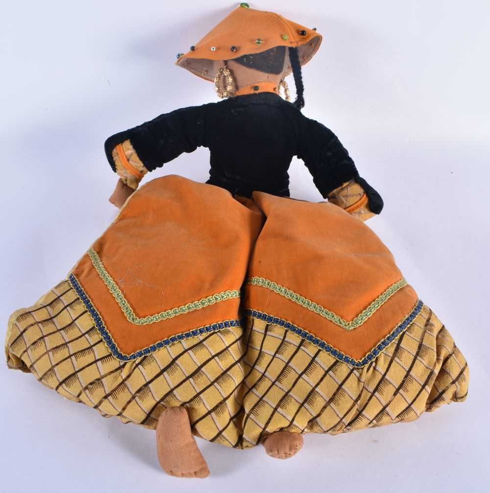 AN UNUSUAL VINTAGE FELT EMBROIDERED CUSHION CHINAMAN DOLL. 53 cm x 25cm. - Image 5 of 5