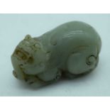 A CHINESE JADE FOO DOG. 51 grams. 5 cm x 3 cm.