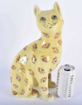 A LARGE CONTINENTAL MASONIC STYLE GALLE TYPE POTTERY CAT. 34 cm x 15 cm.