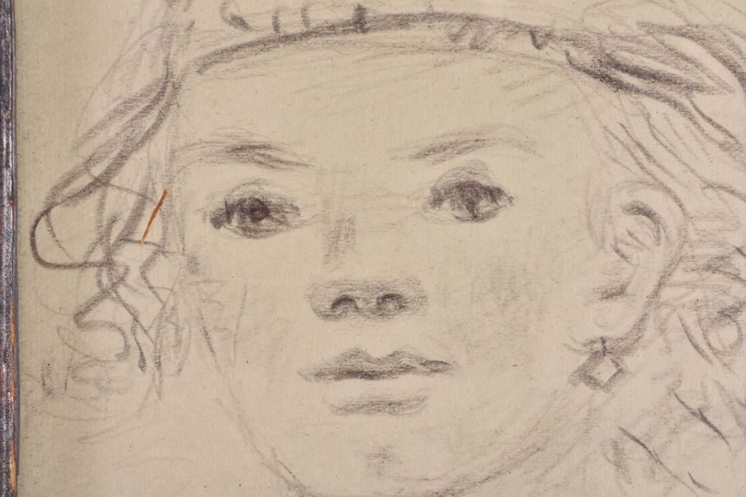 European School (C1900) Pencil sketch, Portrait. 24 cm x 18cm. - Image 3 of 5