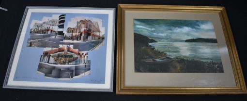 A framed limited edition print 33/200 by Brian Young together with another framed print