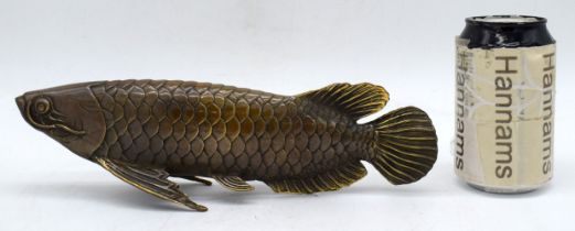 A Bronze fish 8 x 28 cm