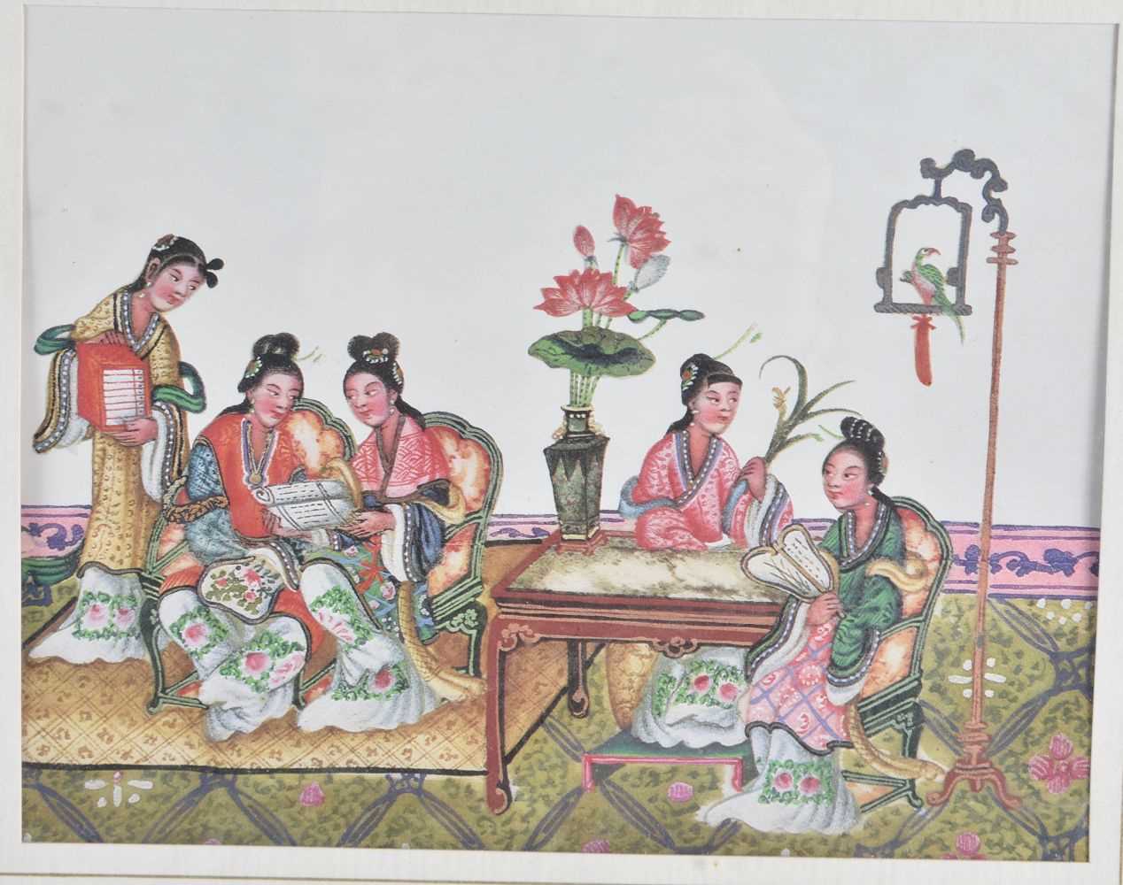 A FRAMED CHINESE PITH PAPER TYPE PRINT 20th Century. 40 cm x 32 cm. - Image 2 of 4