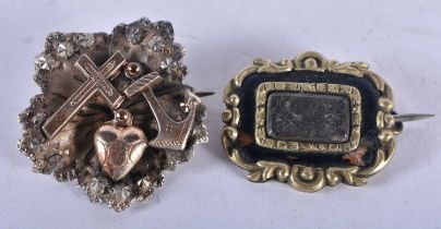 An Antique Victorian Silver Cross, Heart and Anchor Brooch (Faith, Hope and Love) together with a
