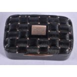 A Regency Period Tortoiseshell Snuff Box with Gold Mounts and a Quilted Design Lid. 5.2 cm x 3.2