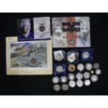 A collection of commemorative coins 8 x £5 - 2 x 1 Crown - 1 x 5 Crown - 1 x 20 Crown - 5 Shilling