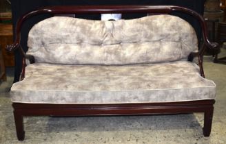 A Japanese Rosewood two seater sofa 95 x 160 x 66 cm.