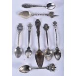 A Collection of 2 Silver and 5 Silver Plate Commemorative / Souvenir Spoons. weight of Silver 19.