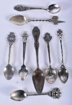 A Collection of 2 Silver and 5 Silver Plate Commemorative / Souvenir Spoons. weight of Silver 19.