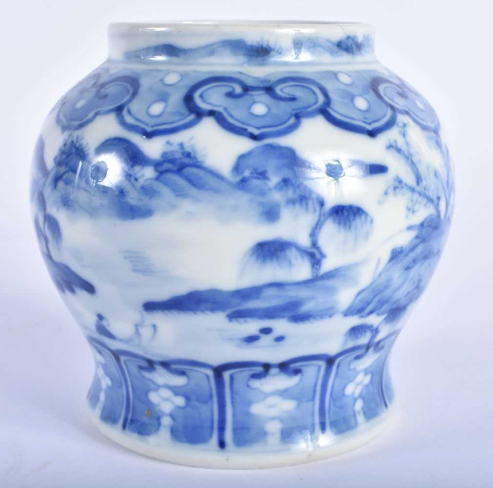 A 19TH CENTURY CHINESE BLUE AND WHITE PORCELAIN JAR bearing Kangxi marks to base, together with a - Image 5 of 27