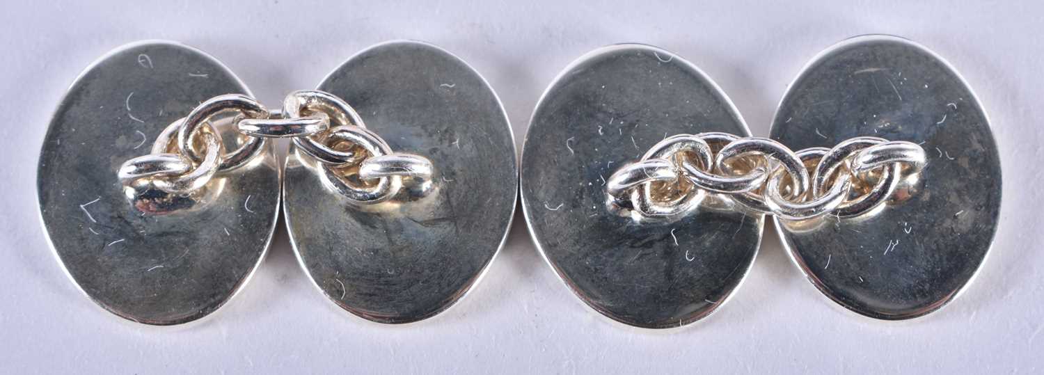 A Cased and Boxed Pair of Silver Cufflinks by Philip Kydd for Hamilton & Inches of London. - Image 3 of 4