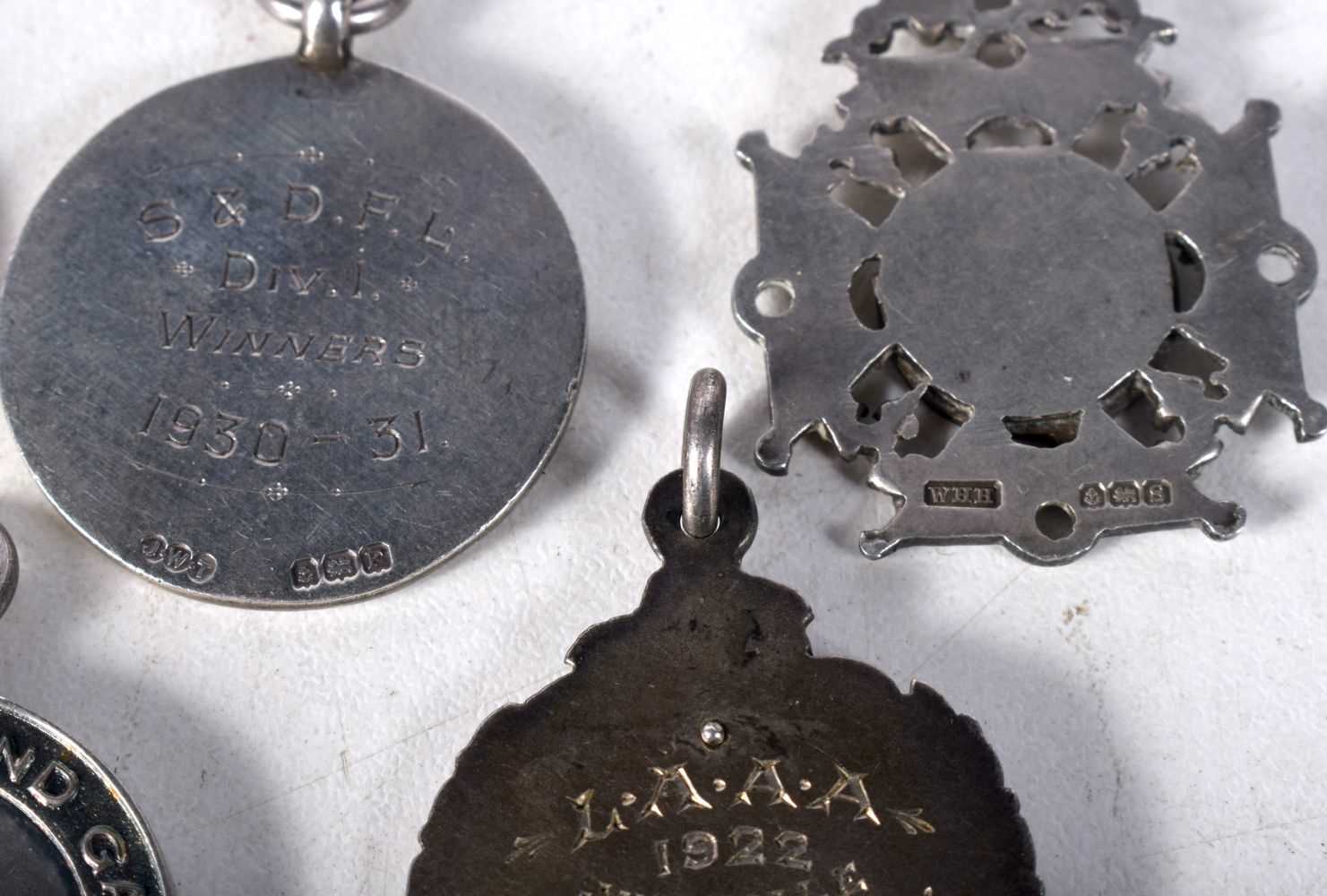 Five Silver Fob Medallions with various Birmingham Hallmarks together with 3 other Medals. Total - Image 5 of 5